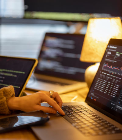 Programming and analytics on laptop screens